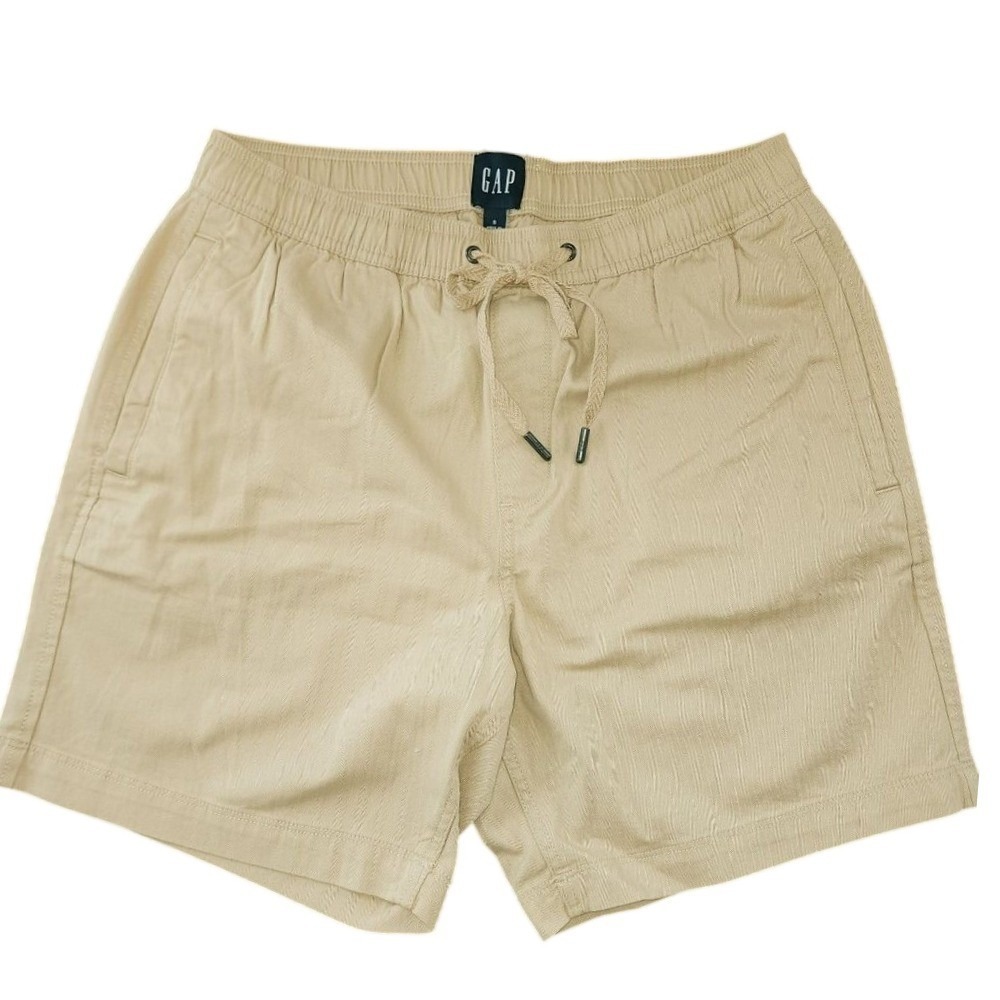 Gap Womens 7" Twill Drawstring Khaki Pull-On Shorts S Casual Preppy Travel NWOT